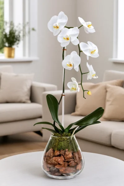 Cascading White Orchid