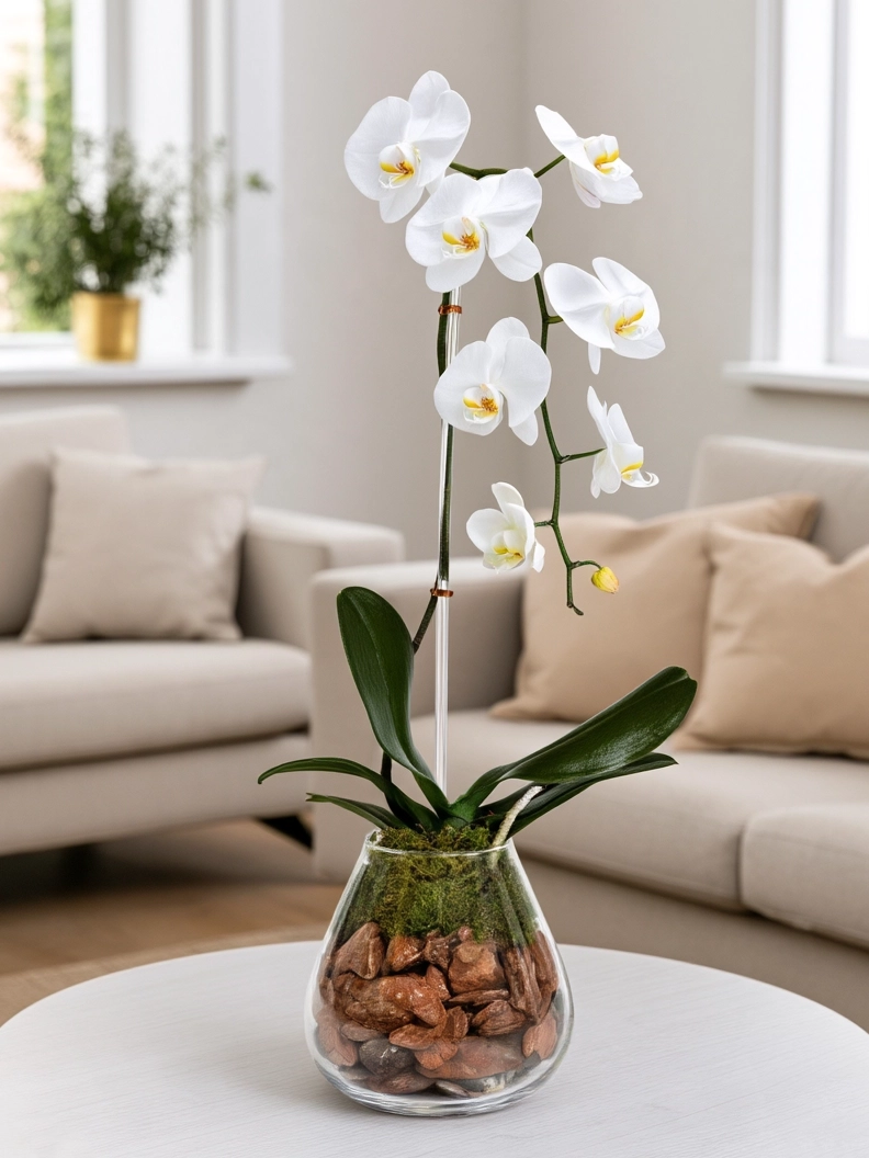 Cascading White Orchid