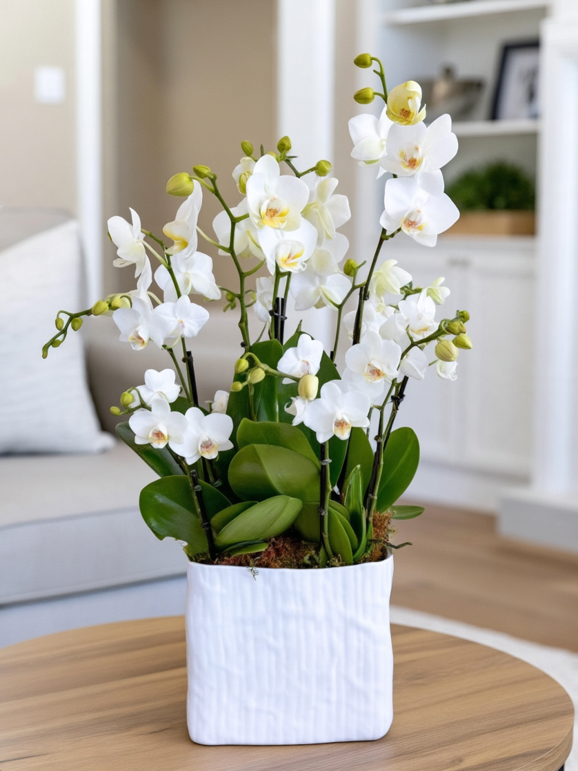White Mini Orchids