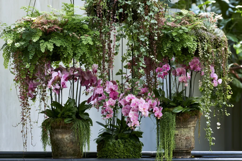 Creating a Layered Orchid Display with Companion Plants